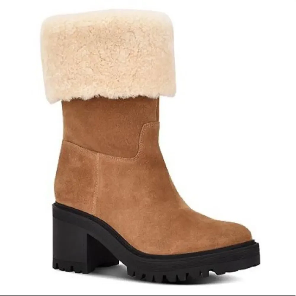 Marc Fisher Willoe Genuine Shearling Boot Size 7.5 New